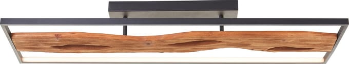 Plafondlamp zwart met hout Chaumont 100cm - G80114/76