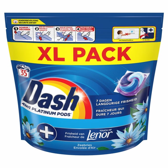 Dash Wasmiddelcapsules 4in1 Pods Zeebries - 35 stuks