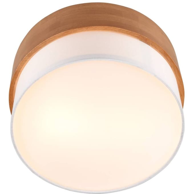 Trio Lighting Seasons plafondlamp, hout/wit Ø 30 cm
