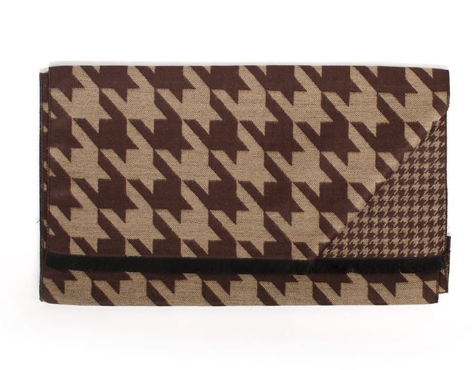 BAGNI Pied de poule double face viscose scarf Brown (TRSCHE197 - 400)