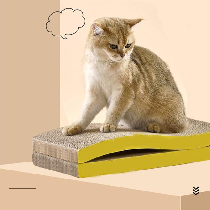 Kattenkrabmat Draagbaar Krasbestendig Gegolfd Groot Kattenkrabbord voor Binnen beige