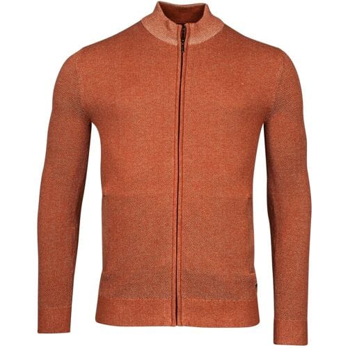 Baileys Vest Cardigan Zip Two-Tone Structure Jacquard Red Earth / male