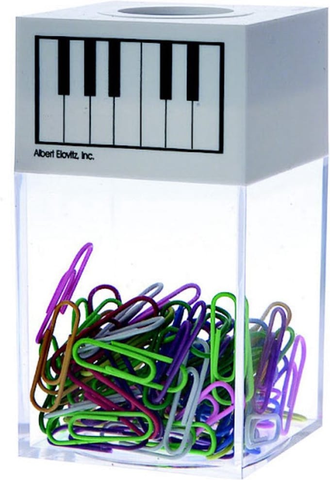 Paperclip bewaardoos met pianotoetsen