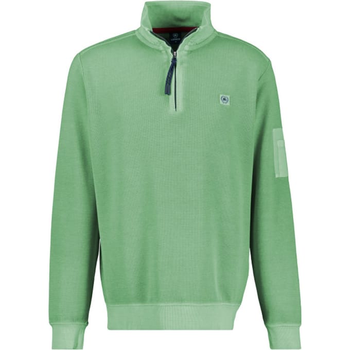 Lerros - Half zip trui - Mannen - M - 612 SAGE GREEN - Katoen - 2524421