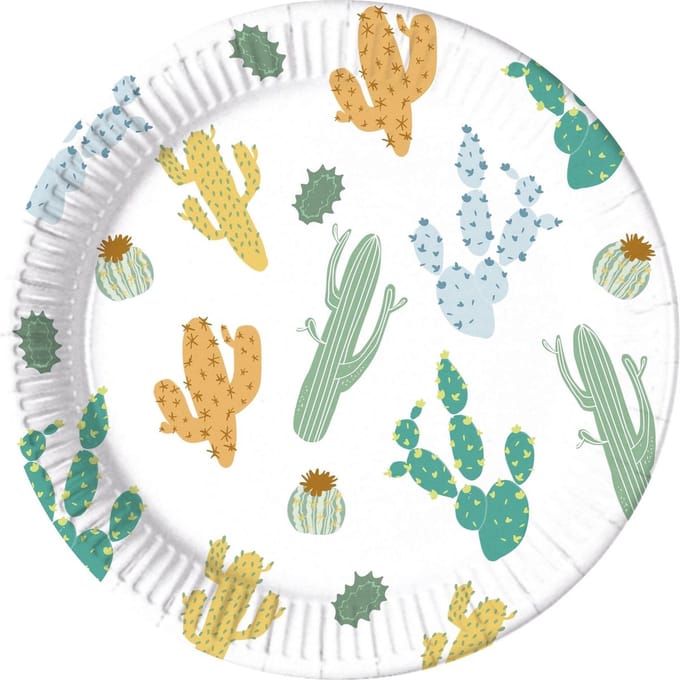 Folat - Borden (papier) - Papier Composteerbaar Cactus 23cm - 8 stuks