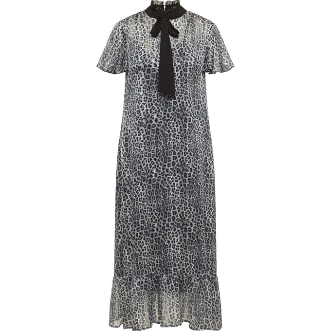 Faina Midi-jurk met luipaardprint naemi Dames grijs