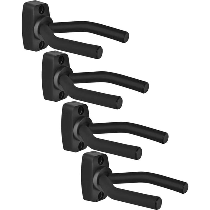 4 stuks gitaarhangers muurbevestiging gitaarhouder gitaar ukelele bas ondersteuning display 1 Kit black