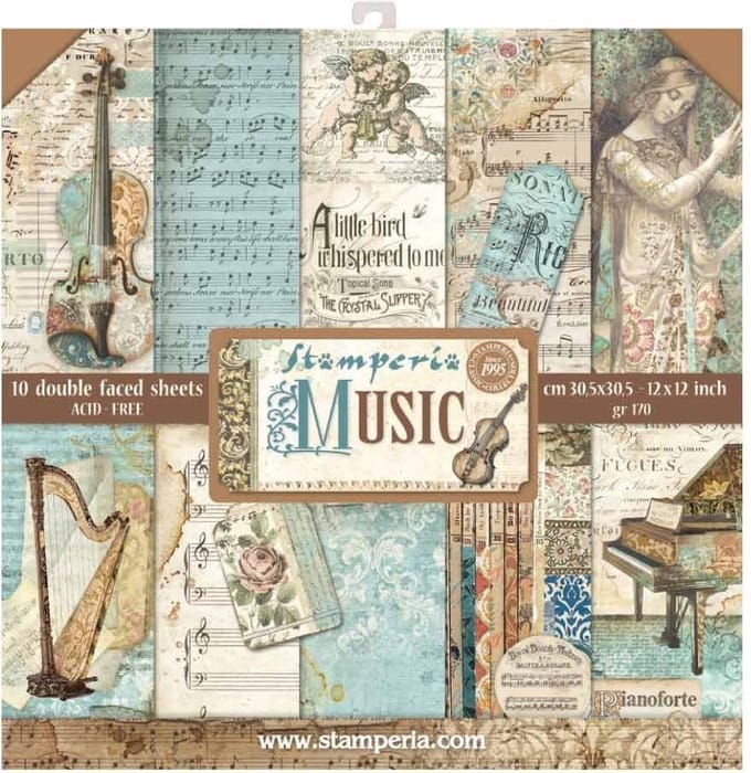 Stamperia Music 12x12 Inch Paper Pack (SBBL48)