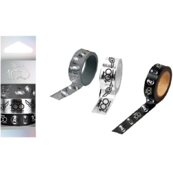 Disney 100 black collection - washi tape 3 stuks spiderman, avengers & mandalorian