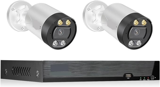 Beveiligingscamera Set - CCTV Set Bewaking - Huis Beveiligen - 4K 8MP Resolutie - 8CH 2 Camera - Wit