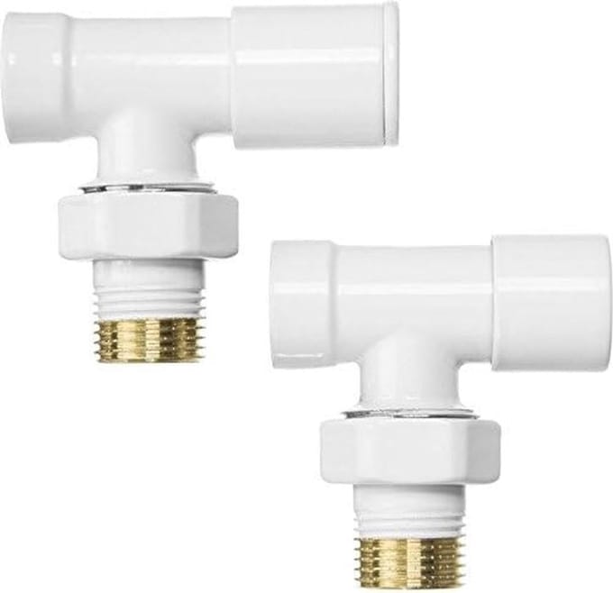 Set Hoekige Radiator Afsluiters 1/2" BSP 15mm Inlaat met Lockshield