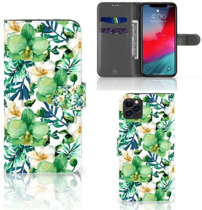 Apple iPhone 11 Pro Max Hoesje Orchidee Groen