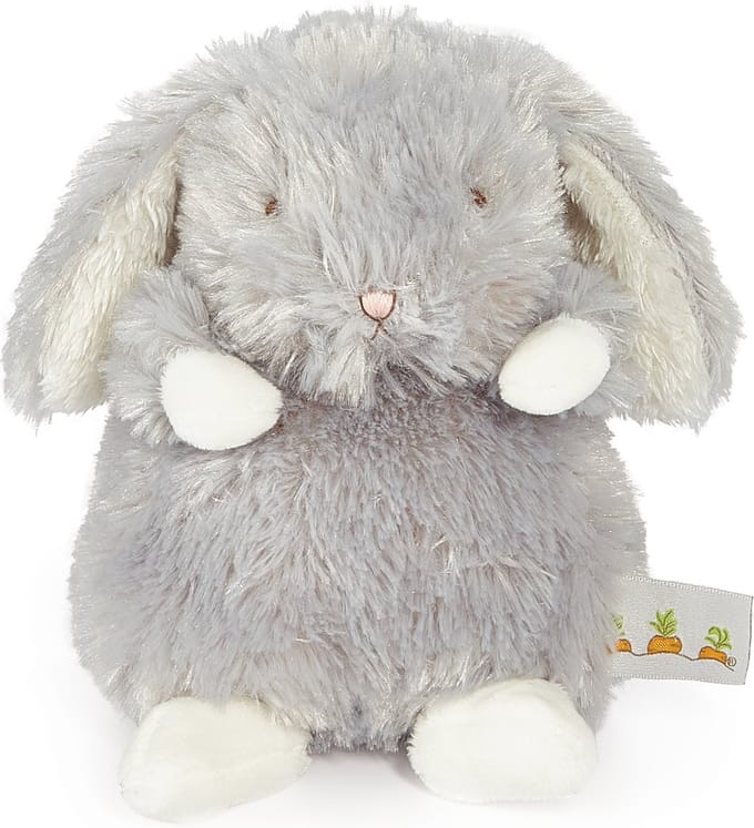 Bunnies By The Bay Wee Knuffel Konijn - Knuffeldier - Geborduurde details - 18 cm - Grijs