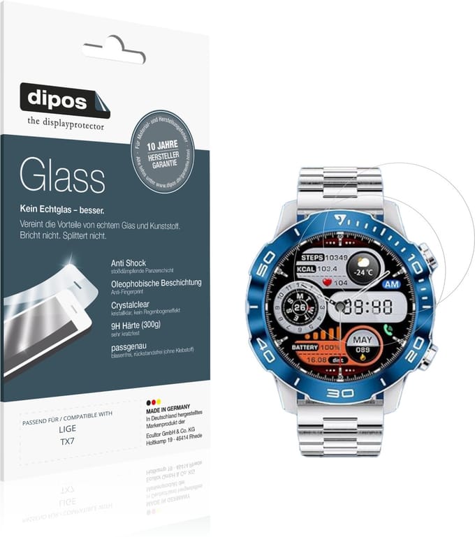 dipos – 2x Pantserfolie geschikt voor LIGE TX7 | 9H Screenprotector