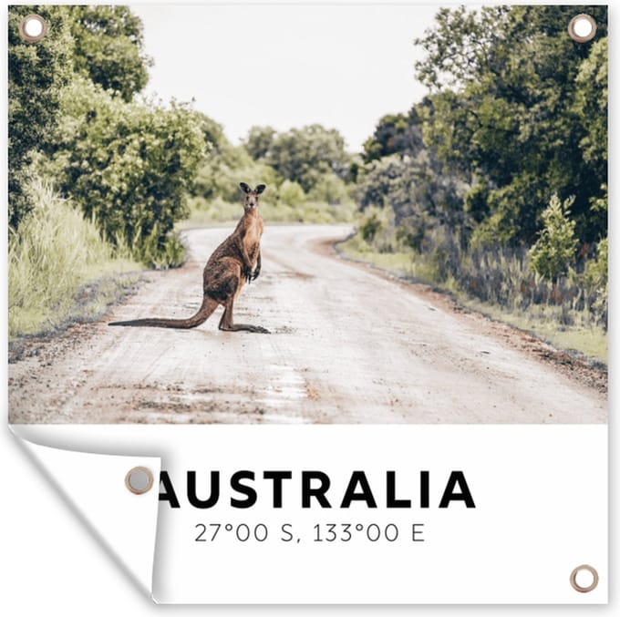 Tuindoek Australië - Kangoeroe - Wegen - 100x100 cm