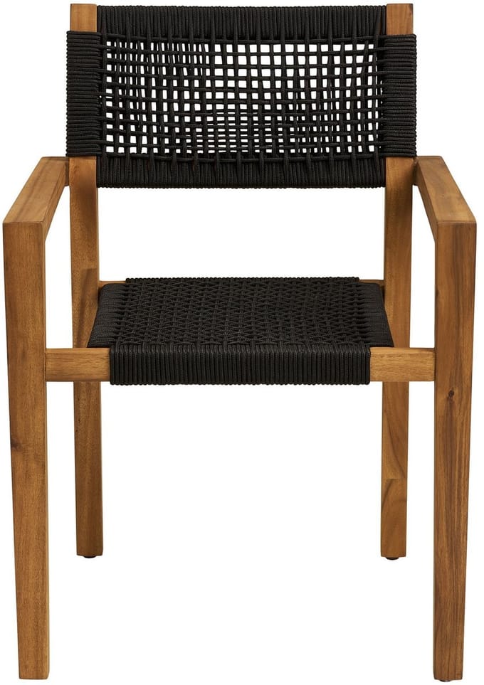 House Nordic Tuinstoel Anzio - Zwart/Naturel - Set van 2