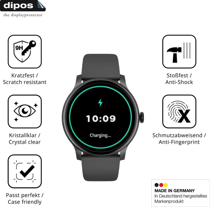 dipos – 2x Pantserfolie geschikt voor AcclaFit D2 1.38 Zoll | 9H Screenprotector