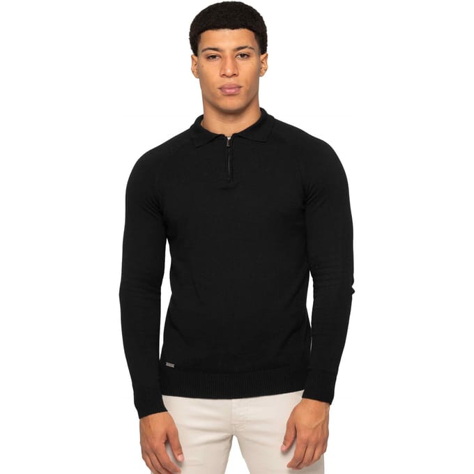 Enzo Milano heren polotrui met halve rits