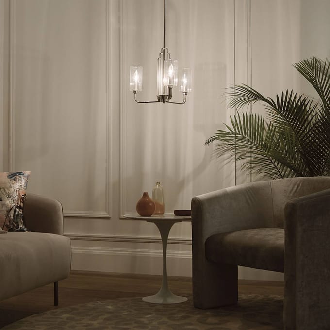 Kichler LED Kroonluchter | 3X E14 Max 40W | Dimbaar | Polished Nickel