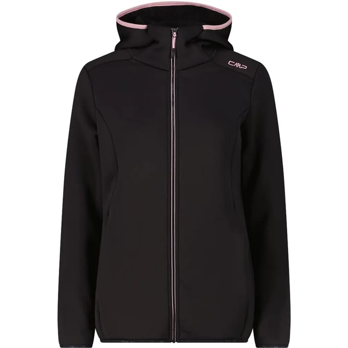 Vrouwelijke stretch vest met nepbont capuchon CMP