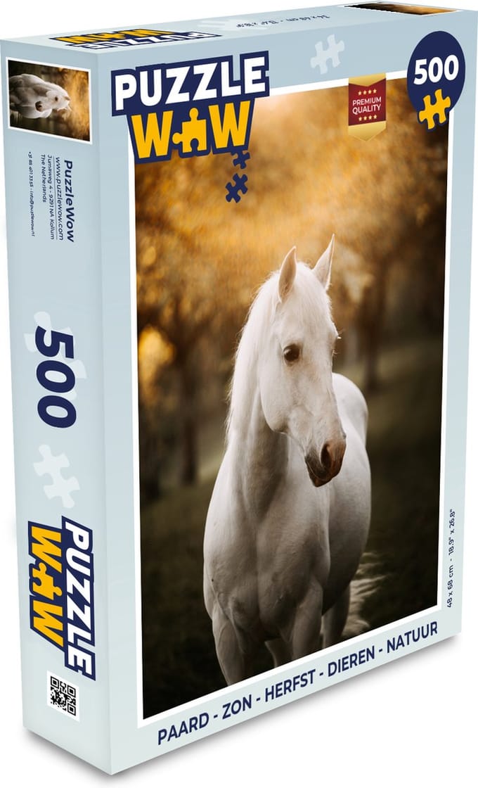 Puzzel Paard - Zon - Herfst - Dieren - Natuur - Legpuzzel - Puzzel 500 stukjes