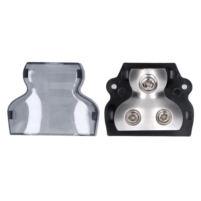 Auto Audio Versterker Splitter 2-Weg Stroomverdelingsblok Massaverdeling Aansluitblok gray