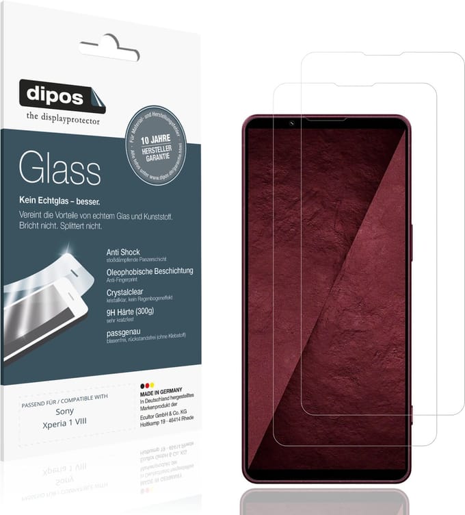 dipos – 2x Pantserfolie geschikt voor Sony Xperia 1 VIII | 9H Screenprotector