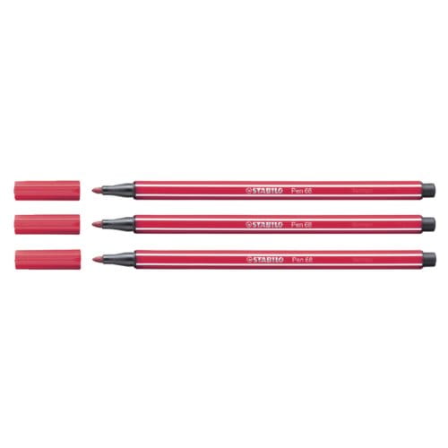 STABILO Pen 68 - Premium Viltstift - Donker Rood - per stuk