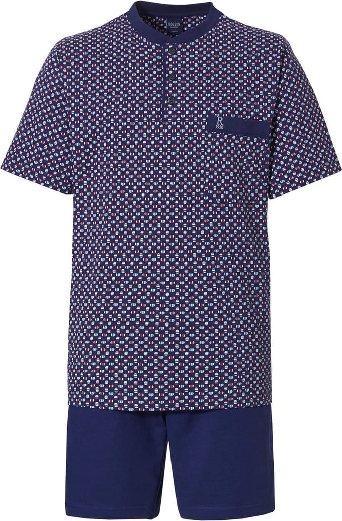 Pastunette heren shortama - Blue Squares - 66 - Blauw