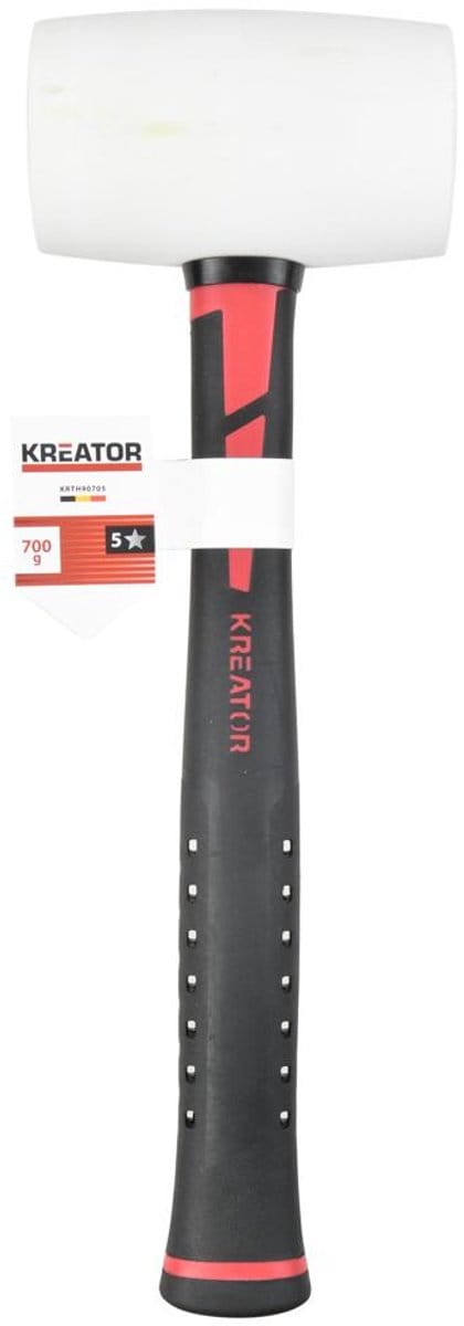 Kreator - Hand tools - KRTH90705 - Rubberen hamer - 700g - fiber - wit