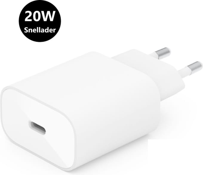 DISEV® 20W super snellader - Snellader - 20w USB C power Adapter - Oplader - USB C Oplader - Adapter USB C - Universele Adapter - USB C Lader - 20W - Universeel - wit