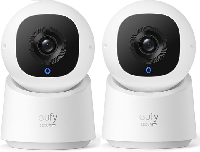 eufy Security C220 - Indoor beveiligingscamera 2-Pack met 2K resolutie en 360° PTZ