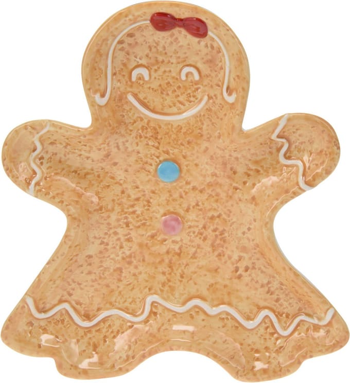 Feestelijke peperkoekvormige schaal, 22 x 19 cm, COOKIE