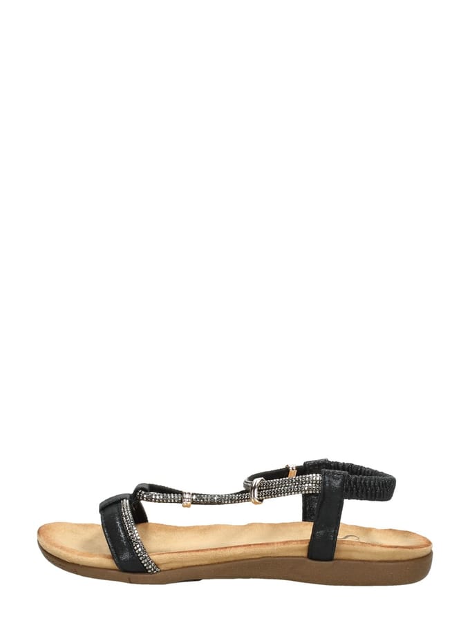 SUB55 Comfortabel Sandalen Plat - Zwart - Maat 37