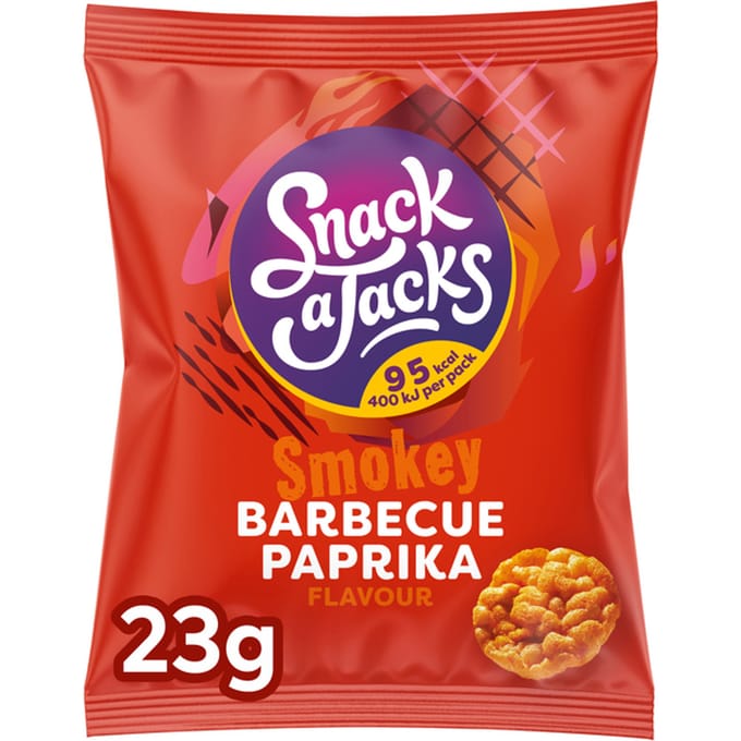 Snack A Jacks Crispy Barbecue Paprika - Tussendoortje - 8 x 23 gram