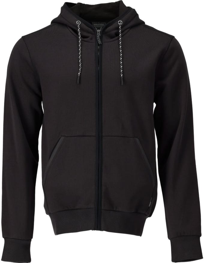 Mascot Customized Capuchontrui met rits 22486-378 - Zwart - 2XL