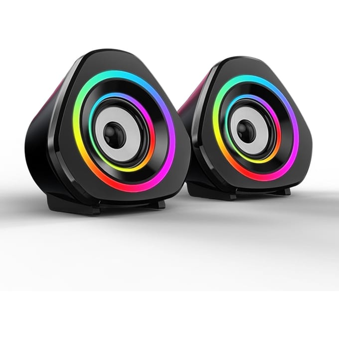 SADA Home Luidsprekerset Desktop PC Computerluidsprekers 3,5mm Bedraad Laptopluidsprekers USB-voeding Geluid RGB Light zwart