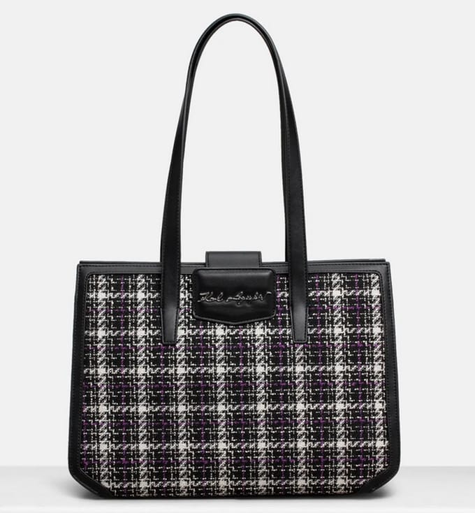 Karl Lagerfeld schoudertas - zwart wit lila - chanelstyle