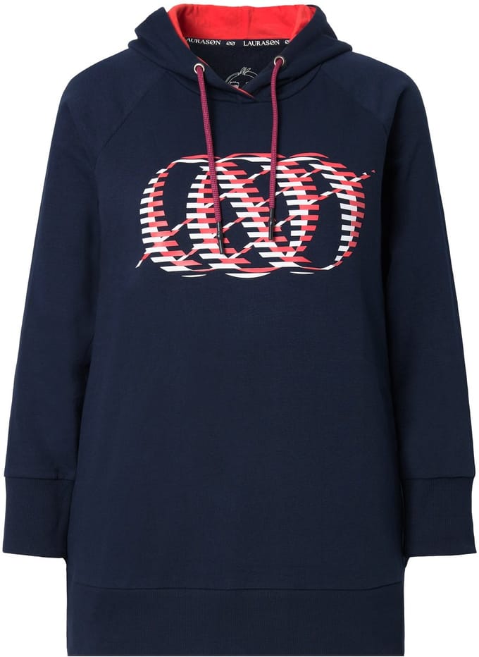 Laurasøn - Dames - Longsweat lange mouw capuchon OEKO-TEX - Marine - Maat 44+