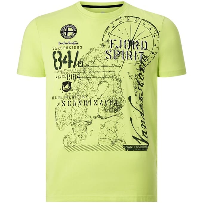 Jan Vanderstorm herren T-Shirt - 60/62 - lichtgroen - Plus Size