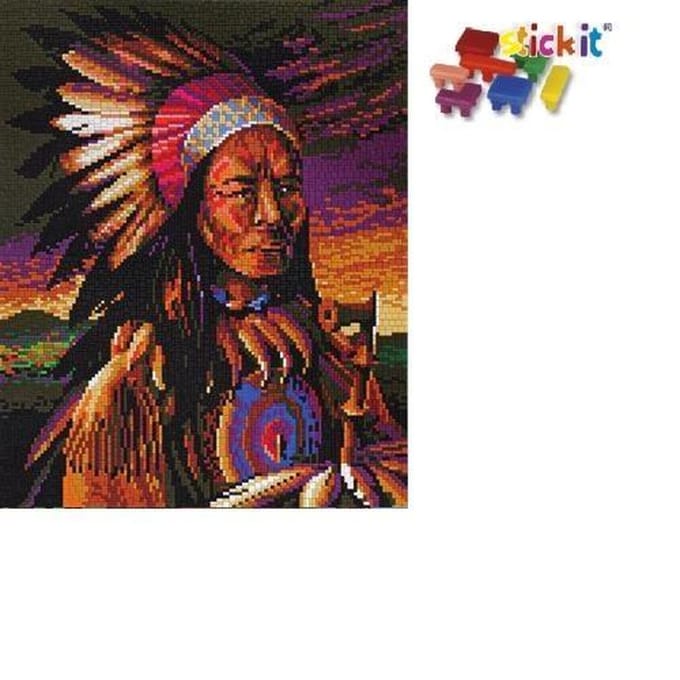 Stickit Indiaan mozaïekpuzzel, ca. 9000-delig, volledig Ministeck compatible