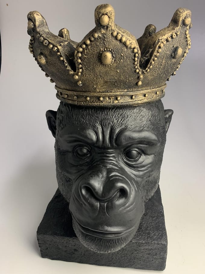 Giga grote zwart / gouden apenbloempot