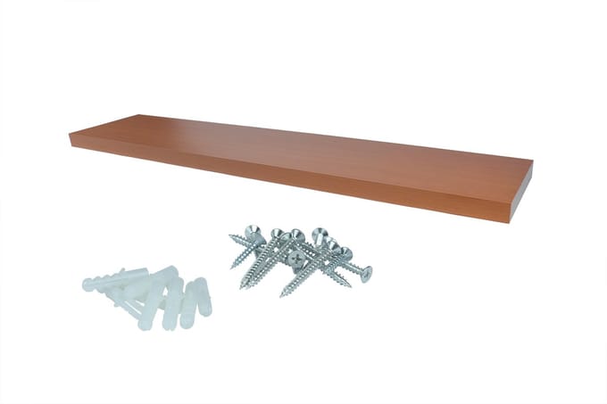 Wovar Zwevende Wandplank 118 x 24 cm Teak | Per Stuk