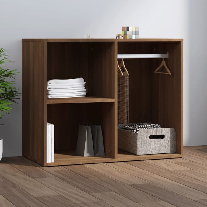 vidaXL - Kledingkast - 80x40x65 - cm - bewerkt - hout - bruin - eikenkleur