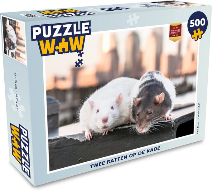 Puzzel Twee ratten op de kade - Legpuzzel - Puzzel 500 stukjes