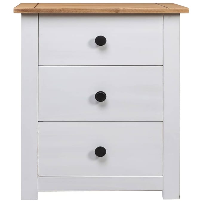 vidaXL - Nachtkastje - Panama - Range - 46x40x57 - cm - grenenhout - wit