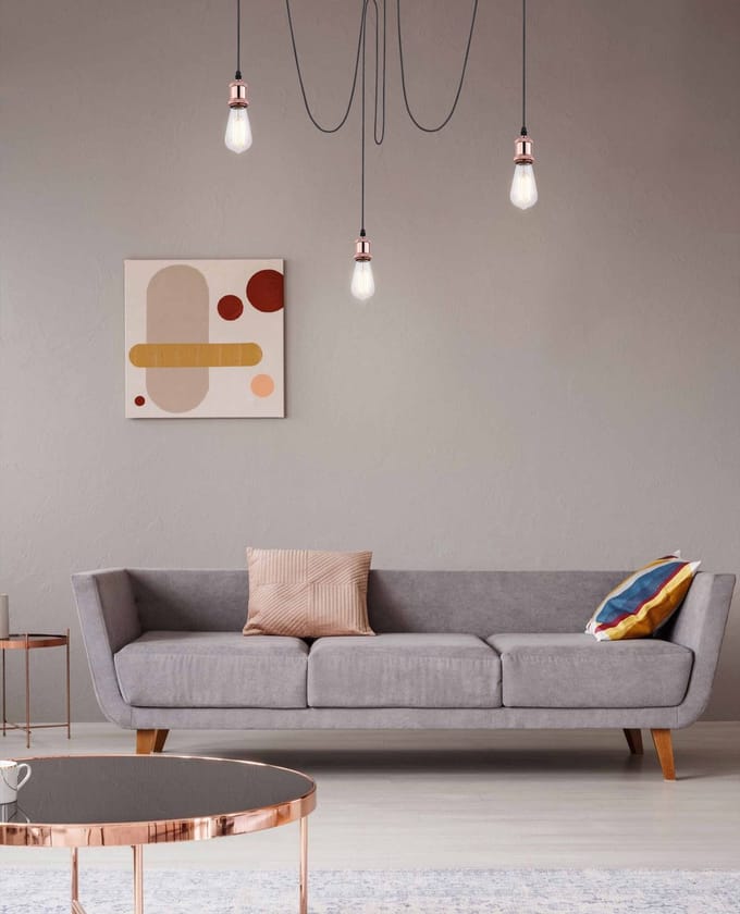 Globo - hanglamp - Oliver - koper - touw - Ø 12cm - E27 - A32-3