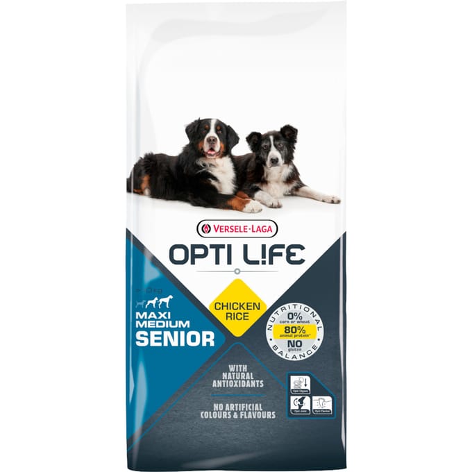 2x12,5kg Senior Medium & Maxi Opti Life Hondenvoer