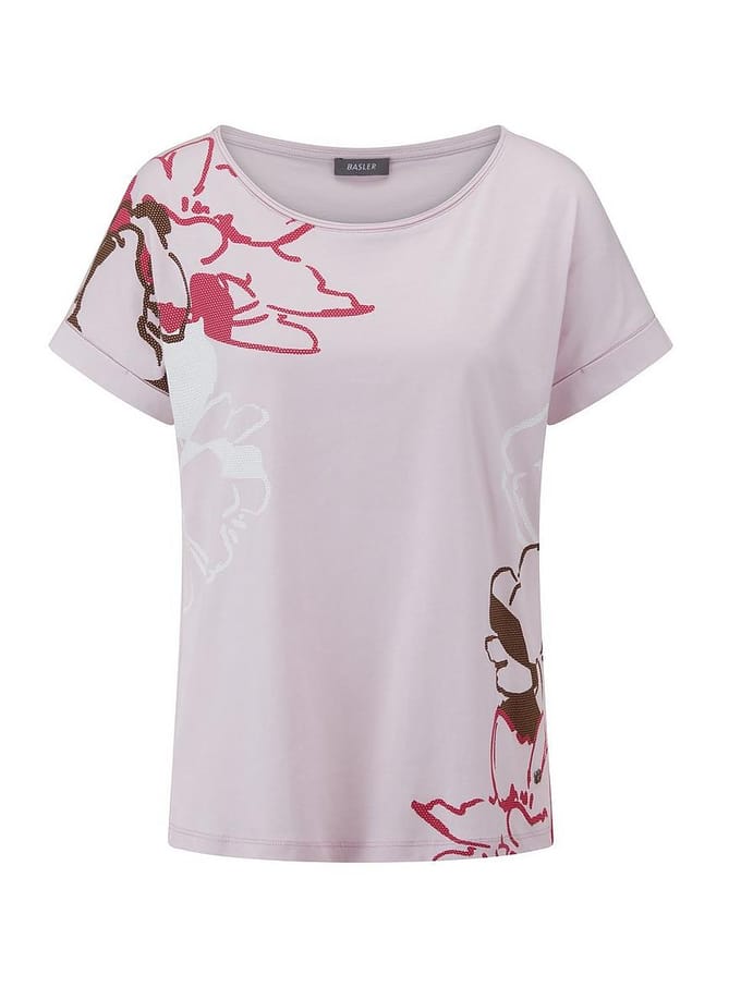 Shirt ronde hals Van BASLER roze