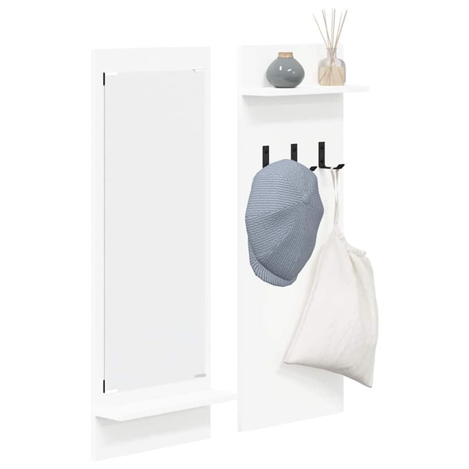 vidaXL - Wandgemonteerde - kapstok - Muurmontage - Wit - 70 - x - 10 - x - 90 - cm